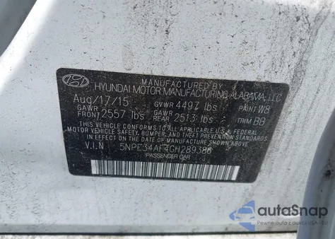 2016 Hyundai Sonata Sport from USA, damaged, VIN 5NPE34AF4GH289386